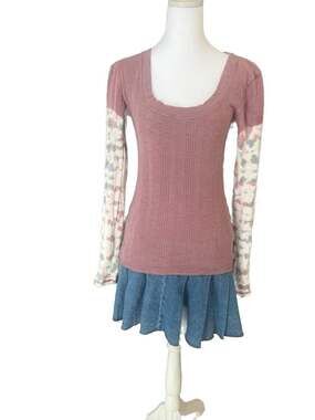 We The Free People Big Sur Tie-Dye Long Sleeve Thermal Ribbed Top